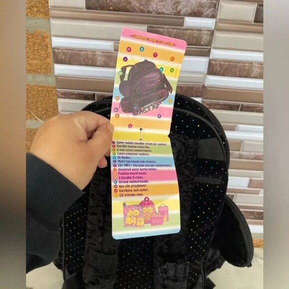 Lisa Frank Backpack - Rainbow Dot Design, Full Sized w/ Compartments kidcore - Picture 8 of 10